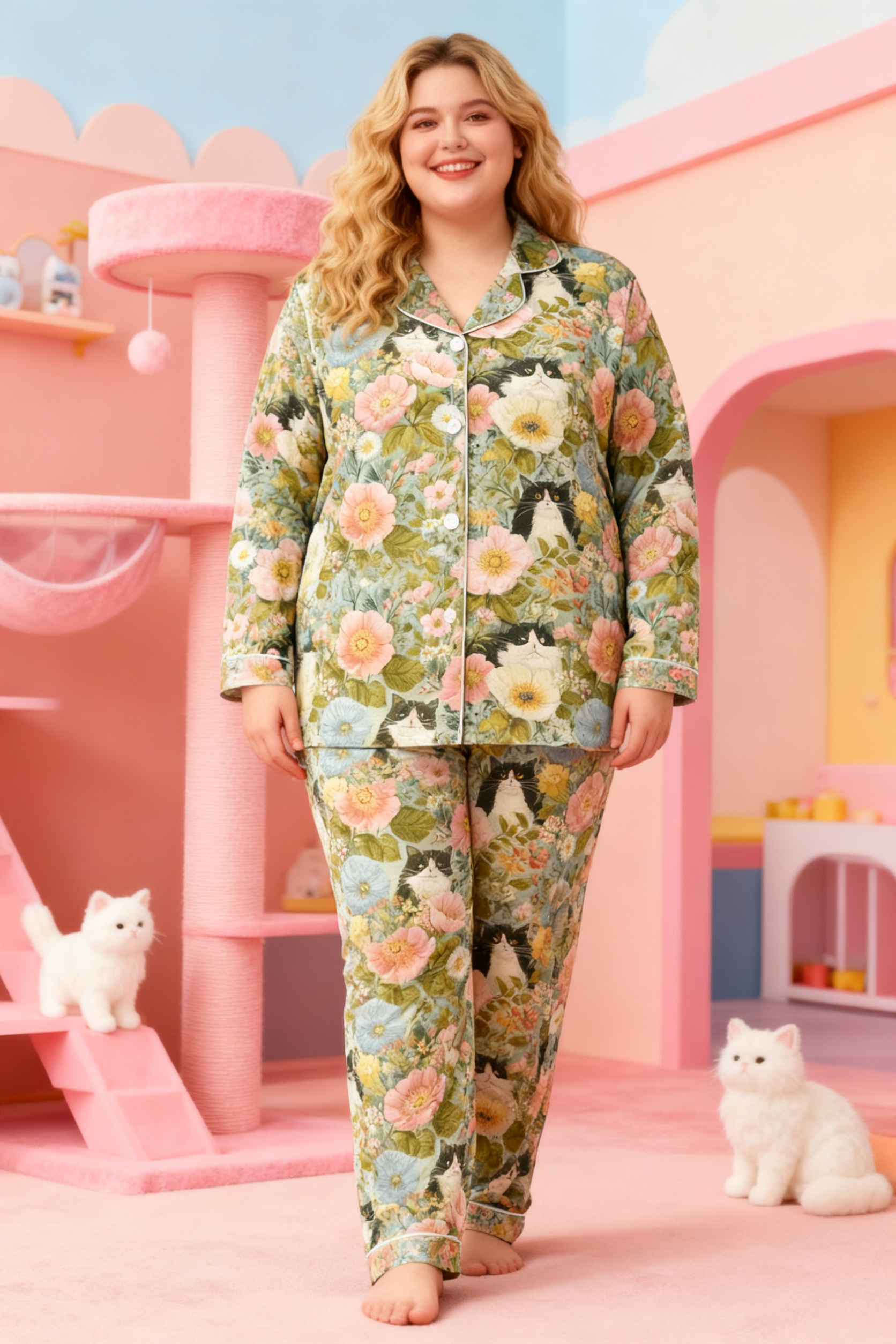Blooming Cat & Secret Garden Whispers Pajamas - My Store