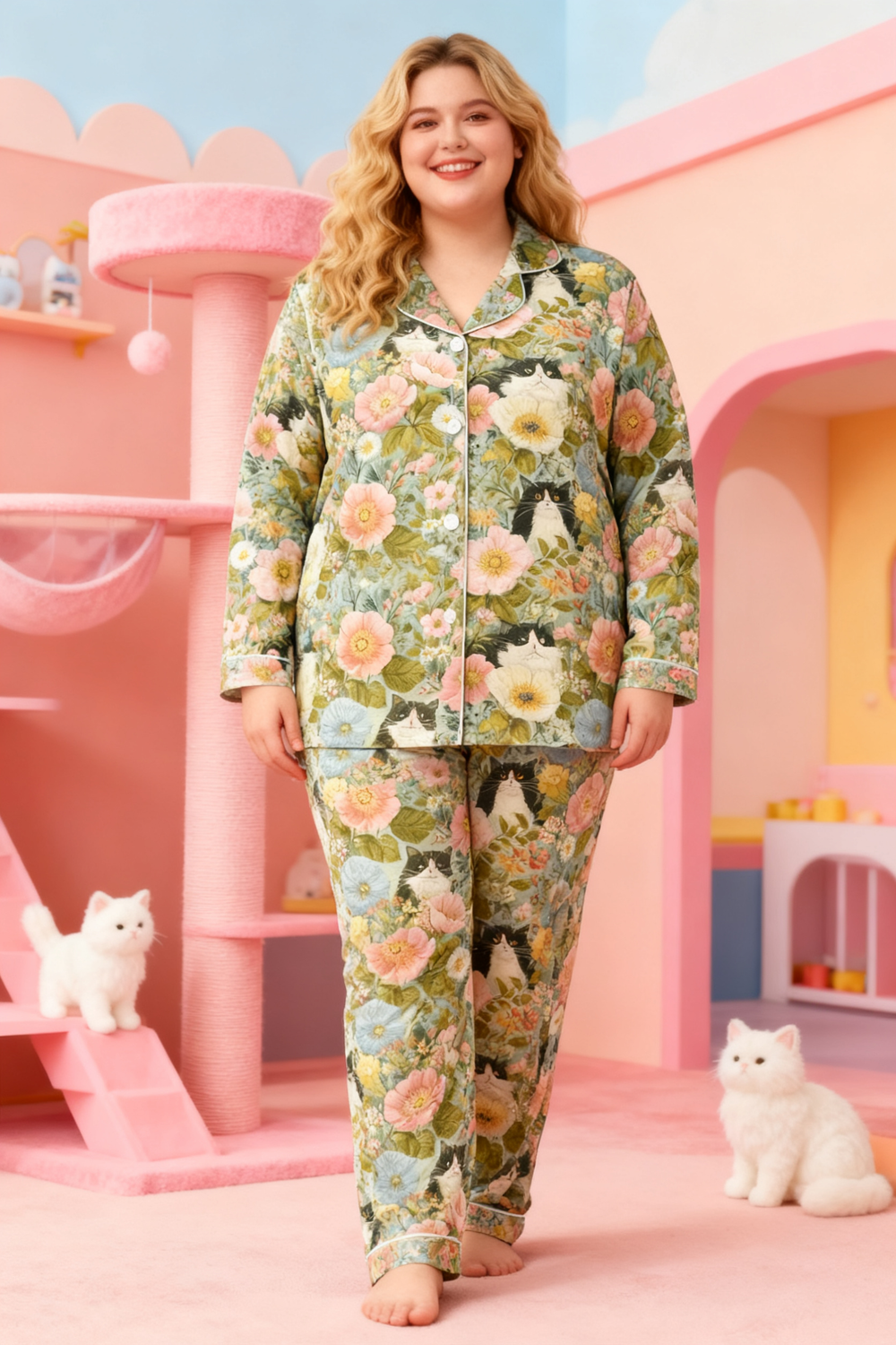 Blooming Cat & Secret Garden Whispers Pajamas - My Store