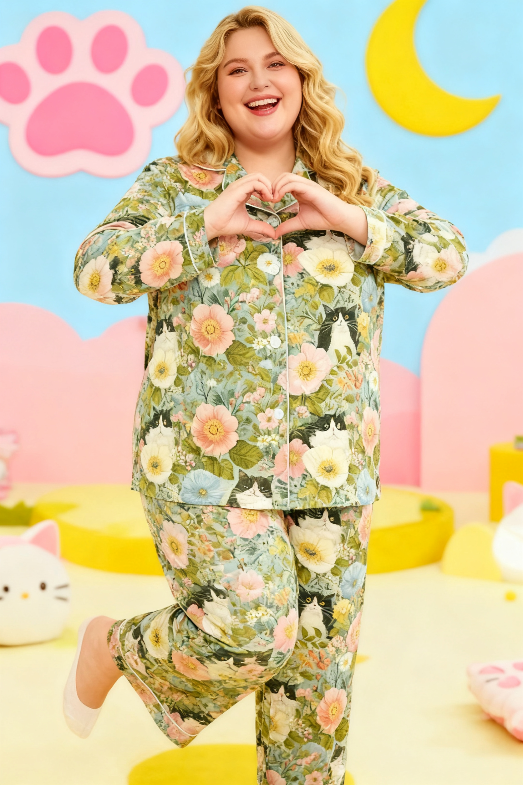 Blooming Cat & Secret Garden Whispers Pajamas - My Store