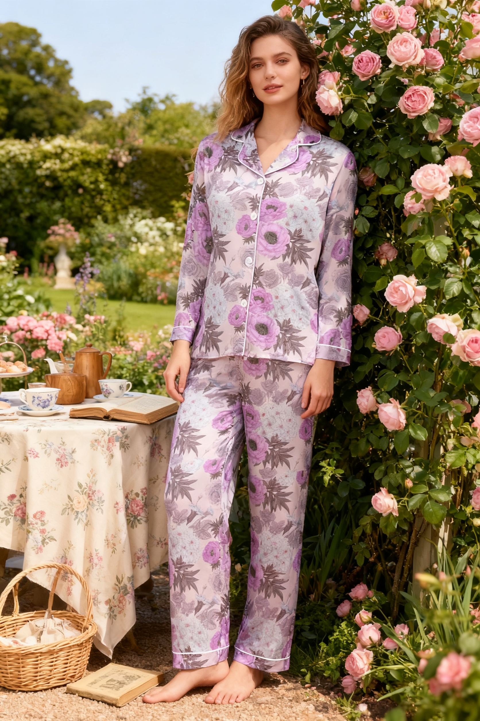 Soft Pink Floral Charm Pajamas - My Store