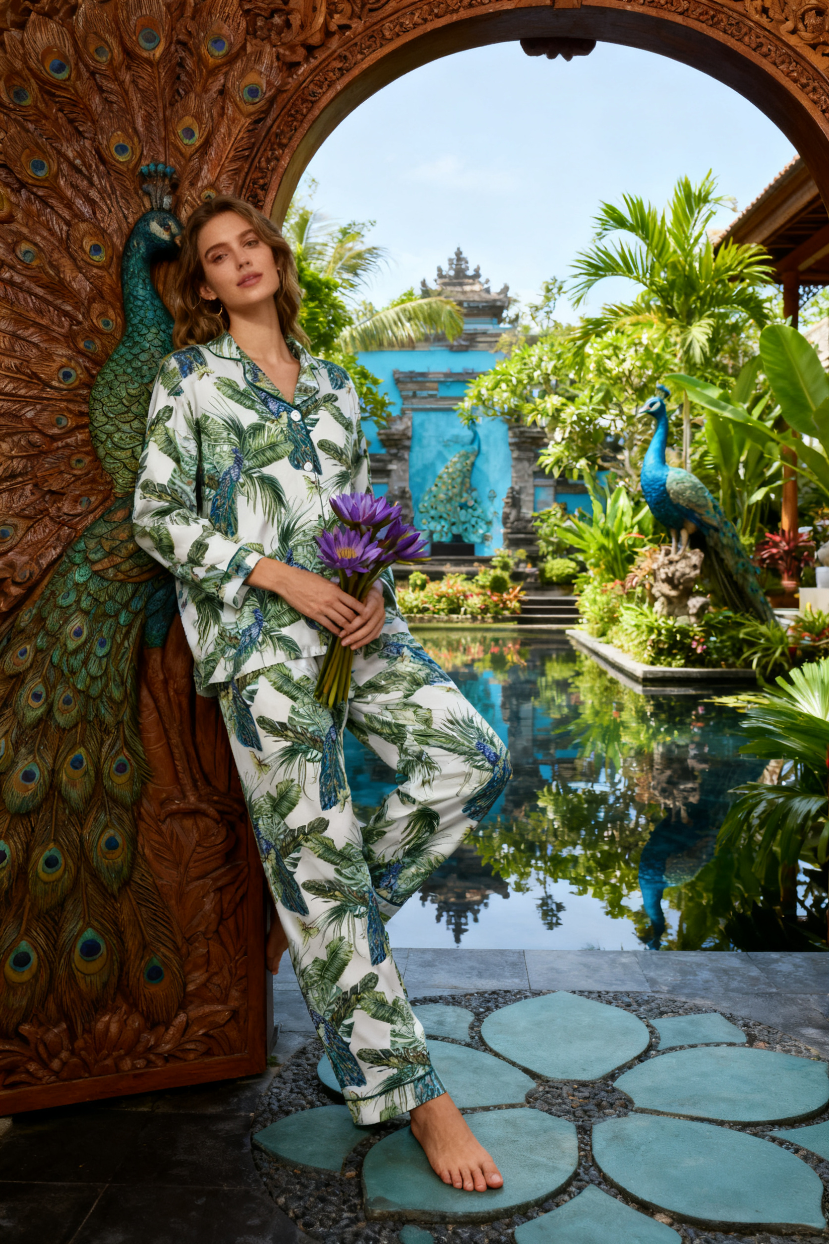 Peacock Reverie Pajamas - My Store