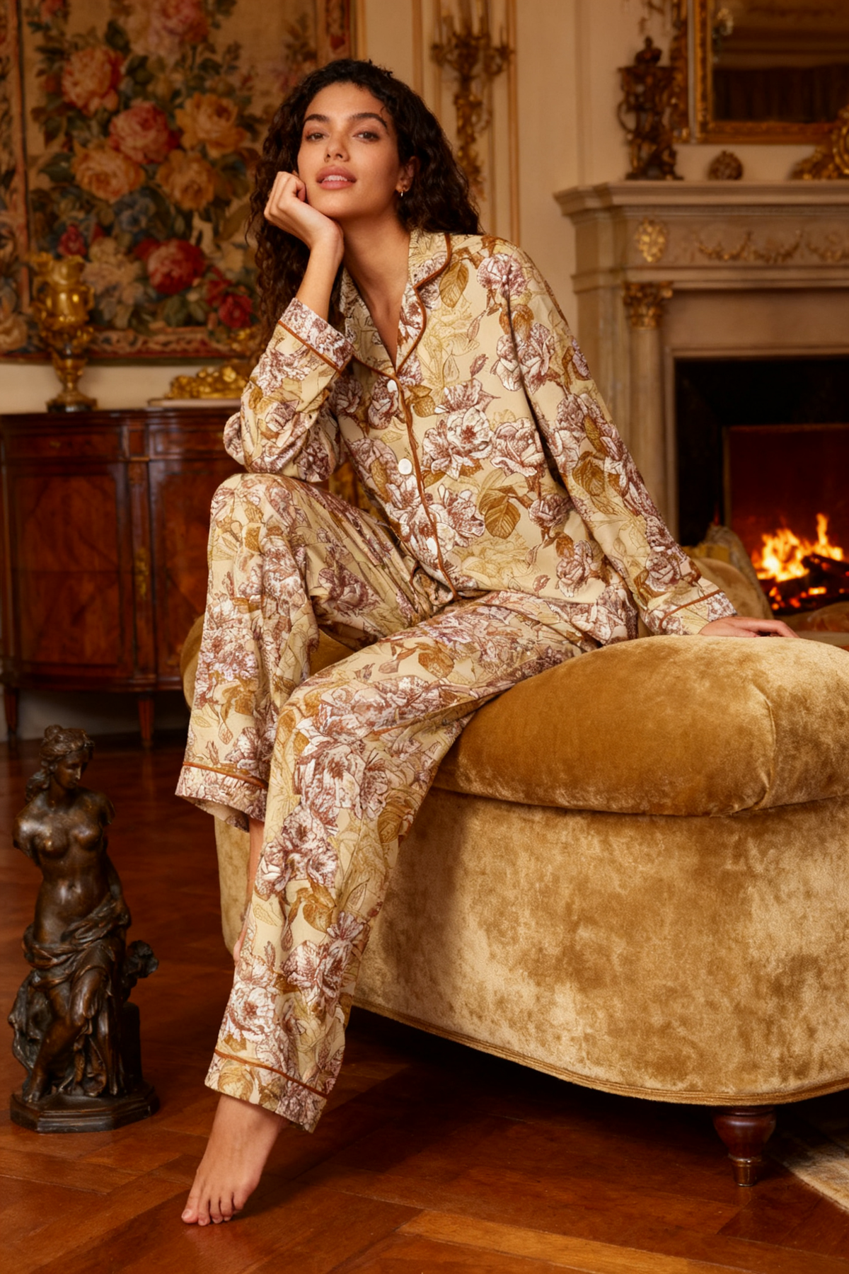 Floral Note Narrative Pajamas - My Store