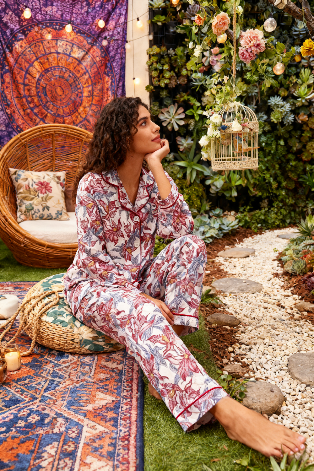 The Poetic Voyage of Blossoms Pajamas - My Store