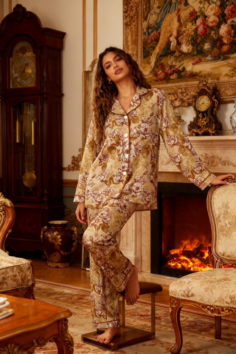 Floral Note Narrative Pajamas - My Store