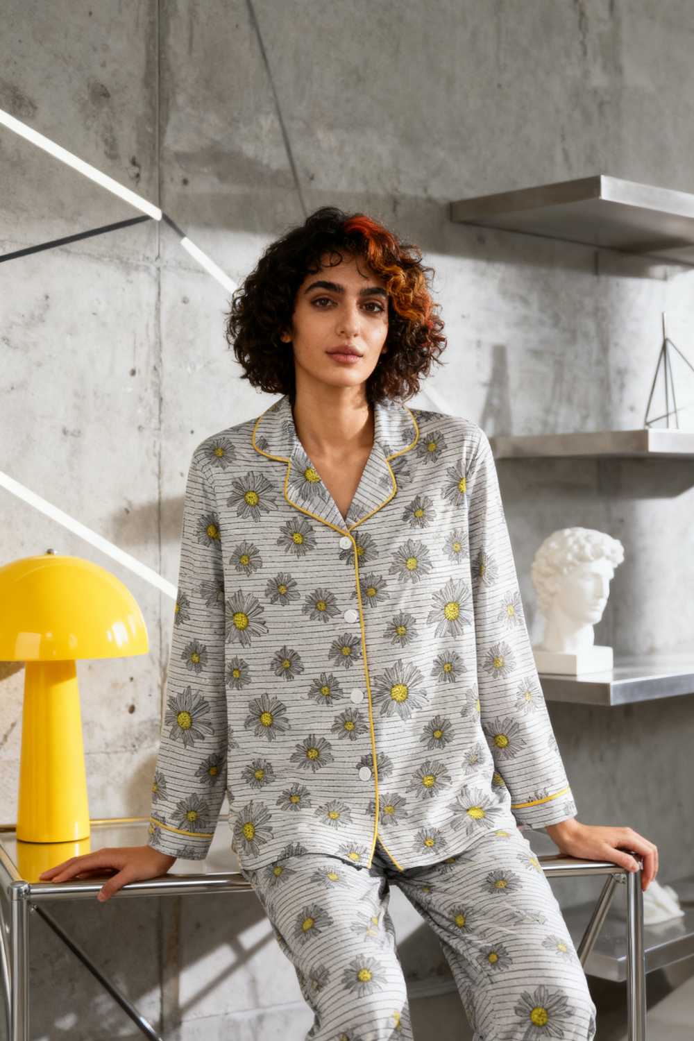 Simple Gray Daisy Dream Pajamas - My Store