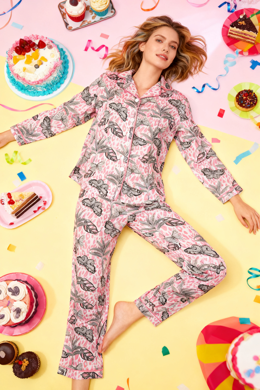 Dreamy Leopard Print & Butterfly Pajamas - My Store