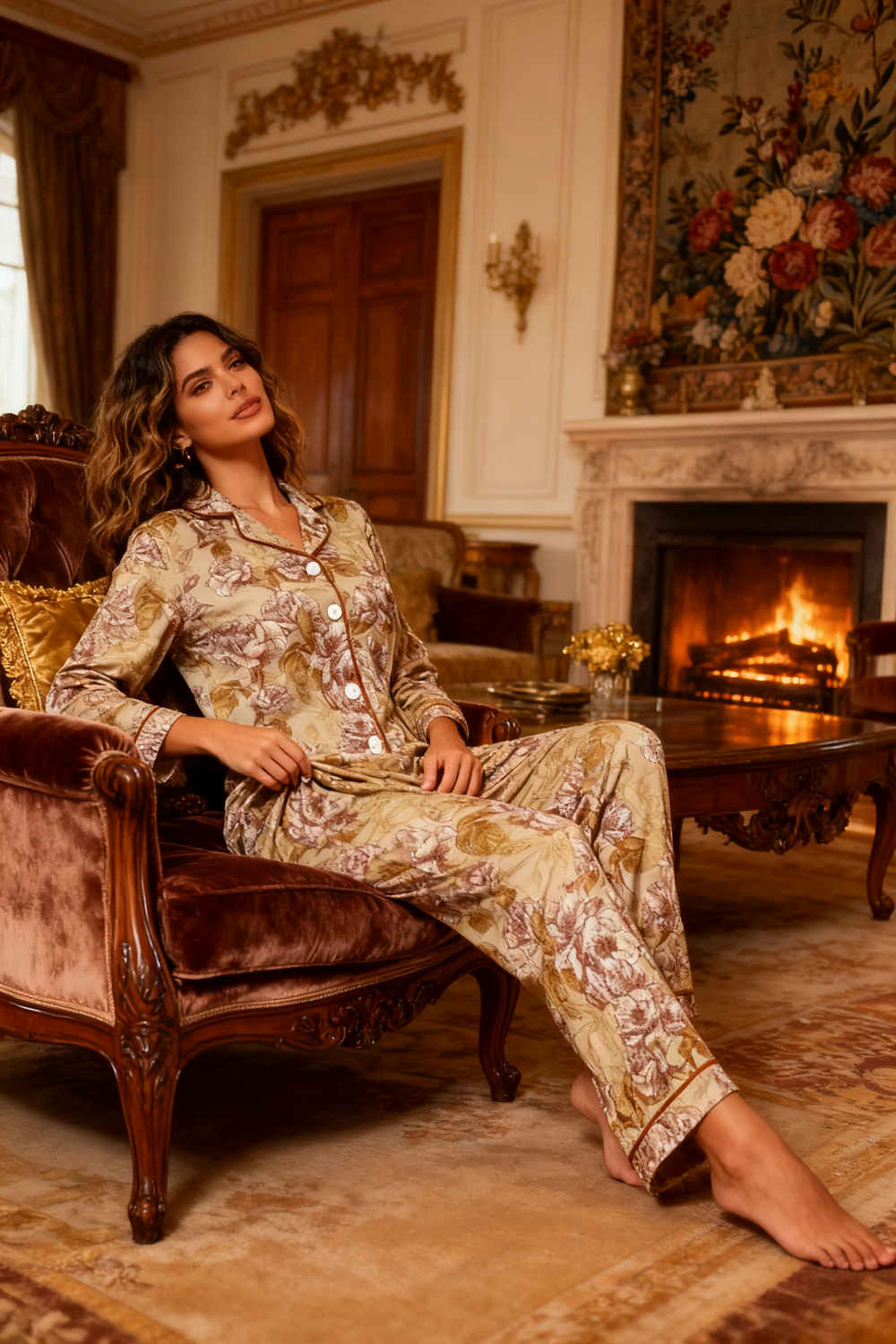 Floral Note Narrative Pajamas - My Store