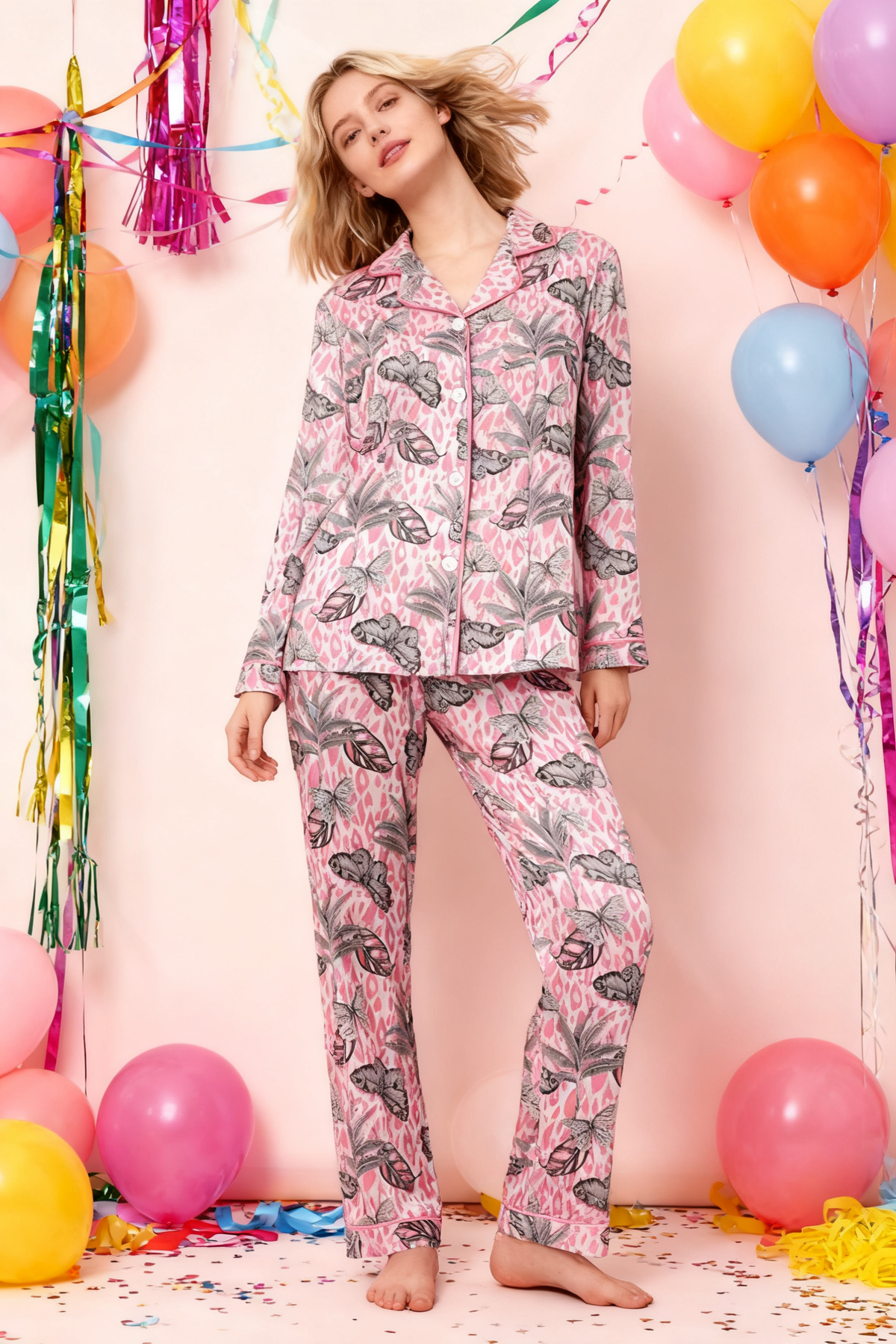 Dreamy Leopard Print & Butterfly Pajamas - My Store
