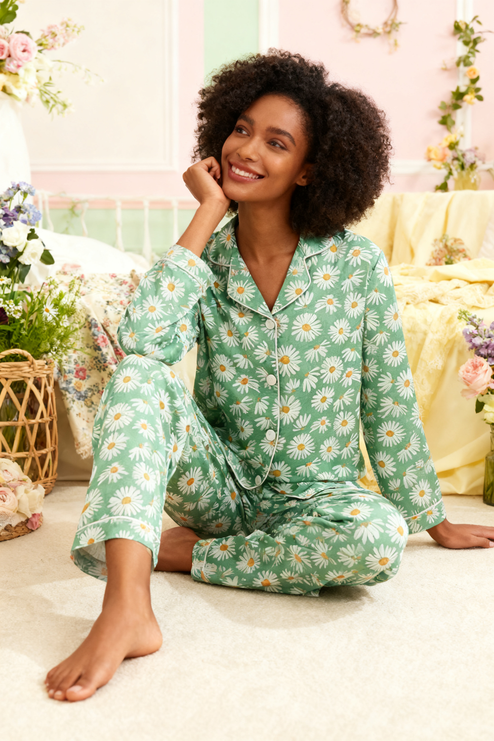 Green Field Daisy Pajamas - My Store