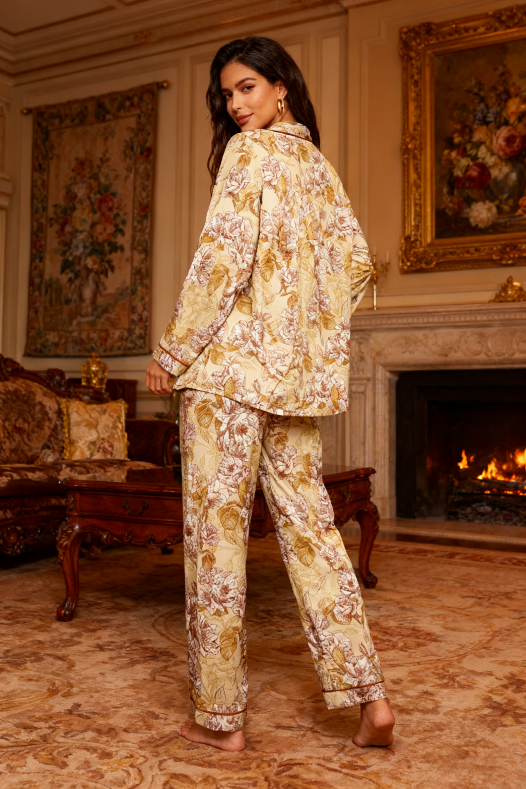 Floral Note Narrative Pajamas - My Store