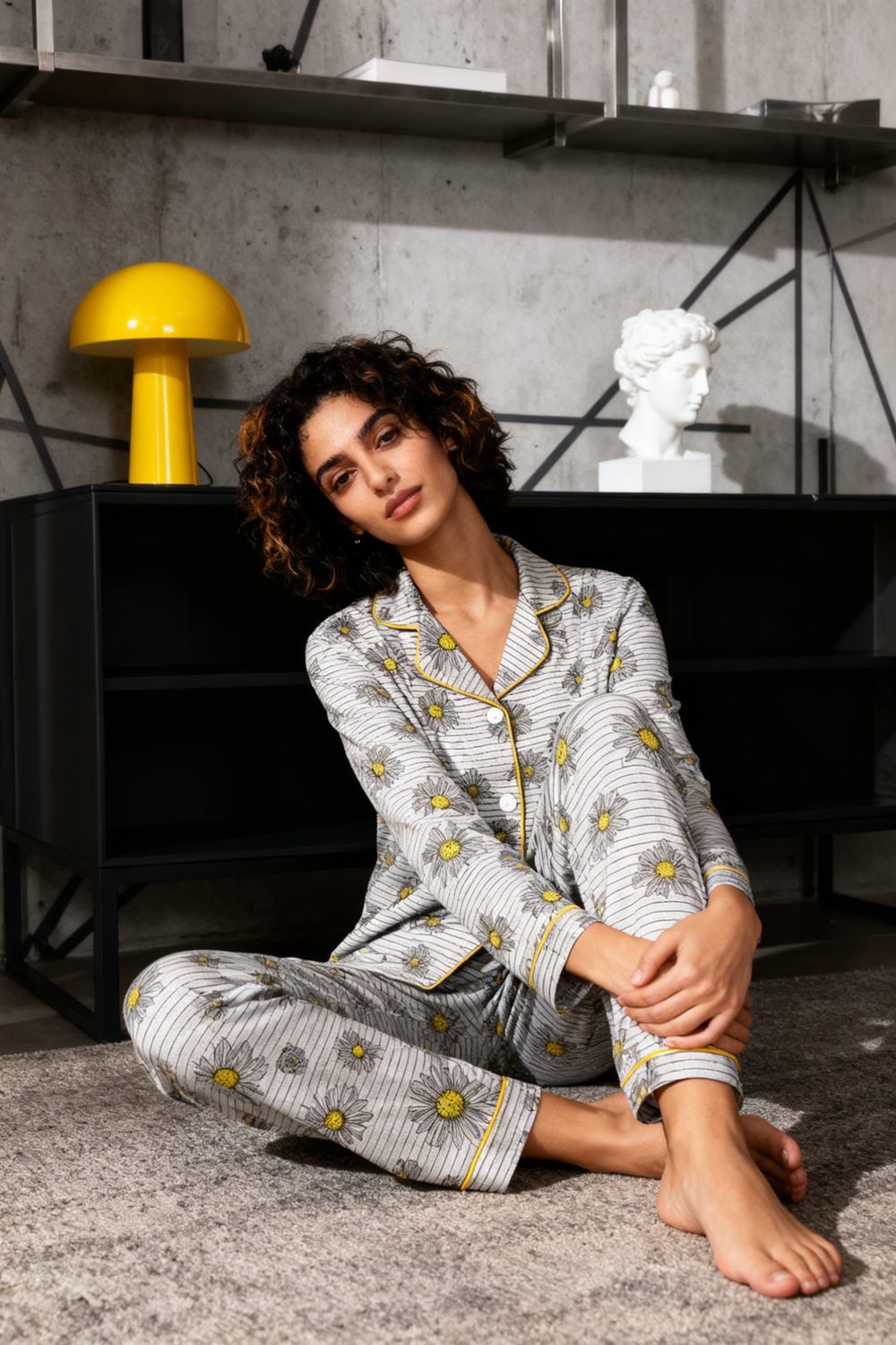 Simple Gray Daisy Dream Pajamas - My Store